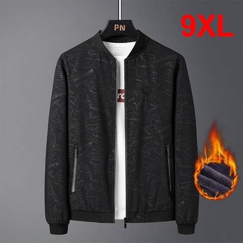 Chaquetas de talla grande 9XL para hombre, chaqueta de gran tamaño, cortavientos de Color sólido, chaqueta gruesa de otoño, abrigo informal, prendas de vestir de talla grande HX809 ► Foto 1/6