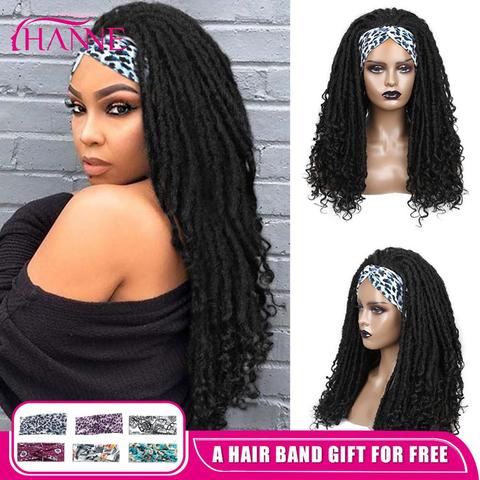 HANNE negro diadema Dreadlock sintético de la peluca sintética suave de Locs pelucas Crochet trenzado giro pelucas de pelo para negro mujeres/hombres ► Foto 1/6