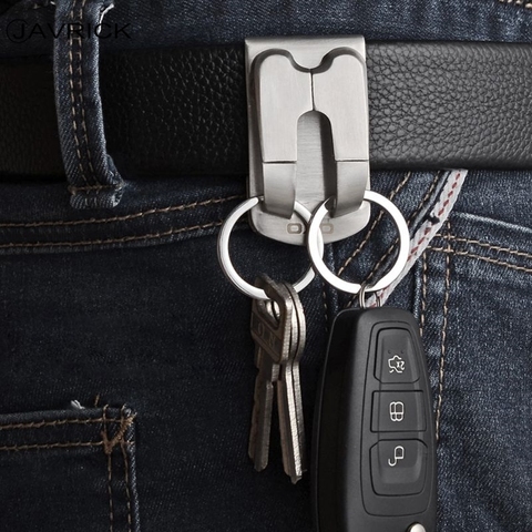 LLavero de acero inoxidable Clip de seguridad en el cinturón de alta resistencia Clip para llave accesorios para llaves ► Foto 1/6