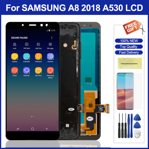 Pantalla Lcd de 5,6 pulgadas con marco para móvil, piezas de montaje de digitalizador con pantalla táctil para Samsung Galaxy A8 2022 A530 ► Foto 1/6