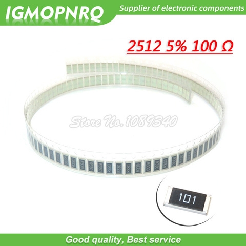 50 piezas 2512 resistencia SMD 5% de 100 ohm 1W 100R 101 IGMOPNRQ ► Foto 1/1