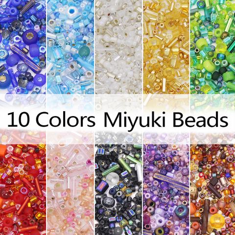 Cuentas multicolores japonesas Miyuki para costura, abalorios de cristal entrelazados para pendientes/pulsera, accesorios de joyería, 10 g/lote ► Foto 1/6