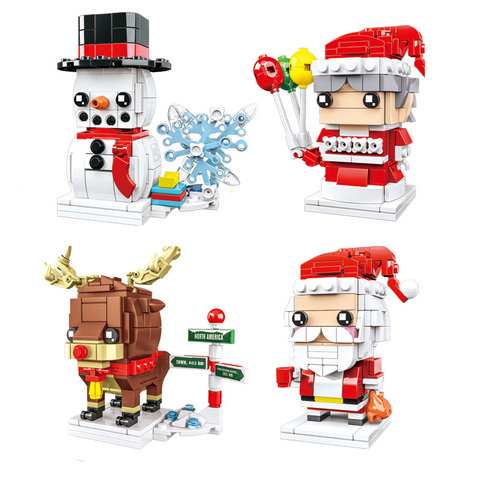 Pueblo de invierno de Papá Noel, árbol de Navidad, muñeco de nieve, Brickheadz, bloques de construcción, juguetes, regalos, 2022 ► Foto 1/6