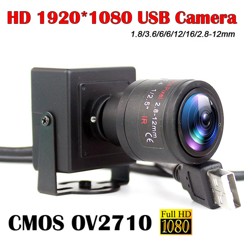 HD 1080P MJPEG OV2710 CMOS Mini coche DVR cámara USB era 2MP seguridad Webcam 2,8-12MM/6/8/16mm lente opciones cámara usb ► Foto 1/6