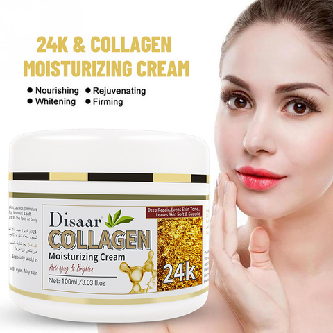 Crema Facial de colágeno para el cuidado de la piel, crema antiarrugas, blanqueamiento, hidratante, Lifting Facial, brillo, 100ML, 24K ► Foto 1/6