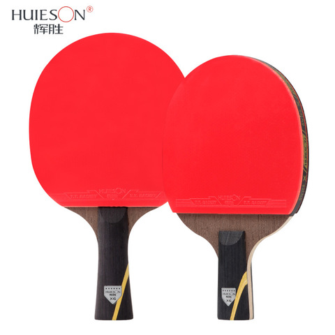 Huleson-raqueta de tenis de fibra de carbono de 6 estrellas, doble cara, granos, juego de pala de Ping Pong ► Foto 1/5