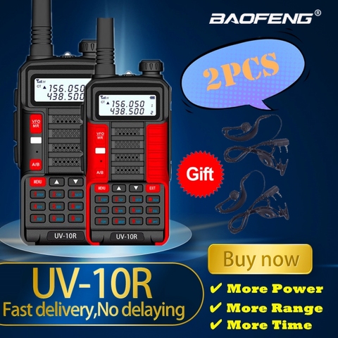 Uds Baofeng UV10R Walkie Talkie 10W VHF UHF de dos vías de banda Dual CB Ham Radio UV 10R USB portátil de carga del transceptor de Radio UV5R ► Foto 1/6