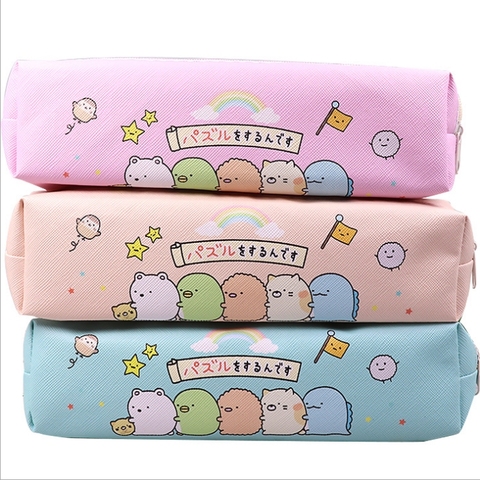 San-x-Bolsa de lápiz de tela Kawaii SUMIKKO GURASHI, caja de almacenamiento con cremallera de animales para niños, papelería, regalo para Amiga ► Foto 1/6