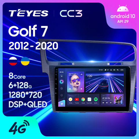 TEYES-Radio Multimedia CC3 con GPS para coche, Radio con reproductor de vídeo, navegador estéreo, Android 10, No 2din, dvd, para Volkswagen Golf 7 2009-2016 ► Foto 1/6