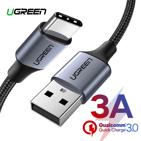 Cable Ugreen USB tipo C para Xiaomi Poco x3 Cable USB C para Samsung S9 carga rápida Cable de datos Cable de carga de teléfono para Huawei P40 ► Foto 1/6