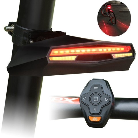 WasaFire-intermitente láser para bicicleta, luz trasera recargable vía USB, Control remoto inalámbrico, luz de advertencia para MTB ► Foto 1/6