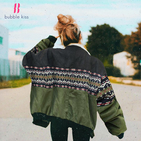 Chaquetas Vintage cálidas para mujer, abrigos, ropa de moda de otoño, prendas de vestir holgadas con estampado de manga larga, Tops holgados elegantes, novedad de 2022 ► Foto 1/6