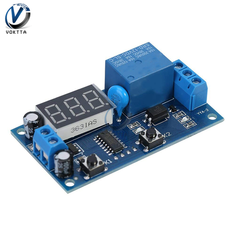 Cc 12V Ciclo retrasar temporizador de relé interruptor de Control de tiempo ajustable pantalla Digital módulo de relé temporizador de Control de LED multifunción ► Foto 1/6