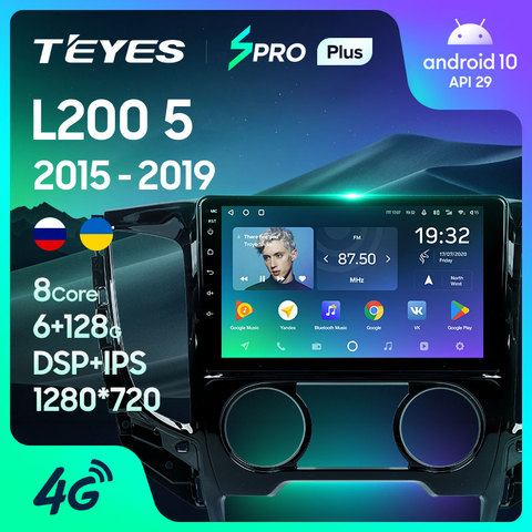 TEYES SPRO Plus-Radio Multimedia con GPS para coche, Radio con reproductor de vídeo, navegador, Android 10, No 2din, dvd, para Mitsubishi L200 5 2009-2016 ► Foto 1/6