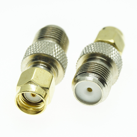 Conector hembra de F a RP SMA, conector hembra a RP SMA macho, adaptador RF Coaxial recto de Latón chapado en oro, 1 Uds. ► Foto 1/6