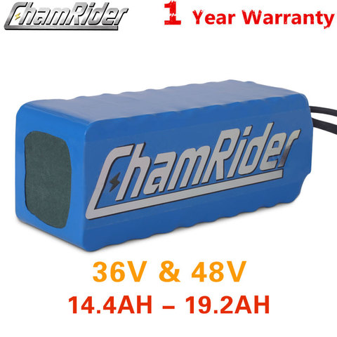 Chamrider-batería de litio para bicicleta eléctrica, 36V, 10AH, 20A, BMS, 48V, 30A, 18650 ► Foto 1/6