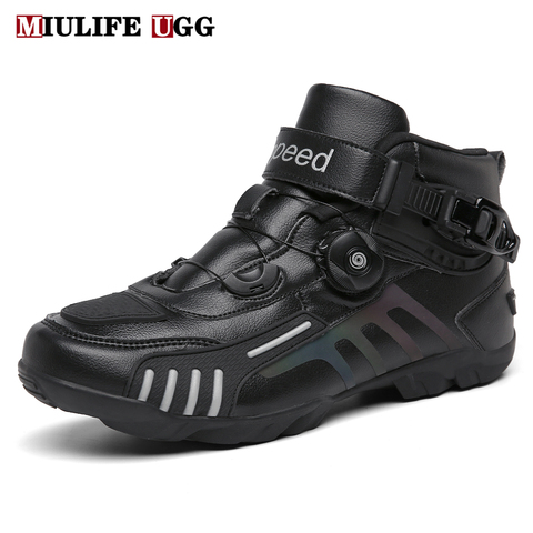 Botas de carreras profesionales para motocicleta para hombre y mujer, zapatos planos de ciclismo de montaña, de velocidad, de motocicleta de carretera, para deportes de equitación ► Foto 1/6