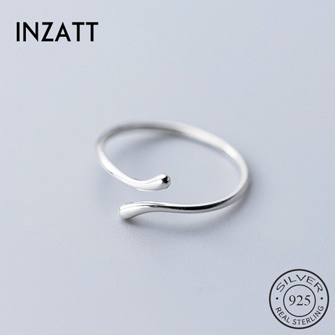 INZATT Real 925% Sterling plata geométrica anillo ajustable para el de las mujeres de la moda fiesta minimalista de joyería fina accesorios Punk, regalo ► Foto 1/5