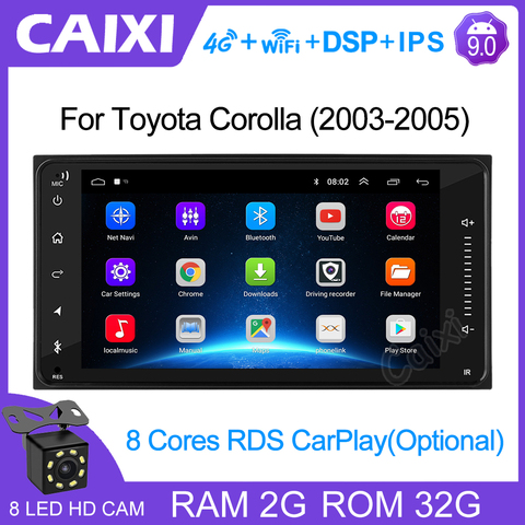 Reproductor de Radio de coche estéreo 2 Din Universal android 8,1 para Toyota COROLLA VIOS CROWN CAMRY HIACE PREVIA RAV4 ► Foto 1/6