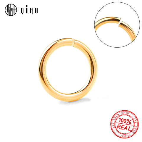 Anillos abiertos rellenos de oro de 14K para hacer llaveros y pulseras, 10 Uds., 0,5/0,64/0,76/0,81mm ► Foto 1/6