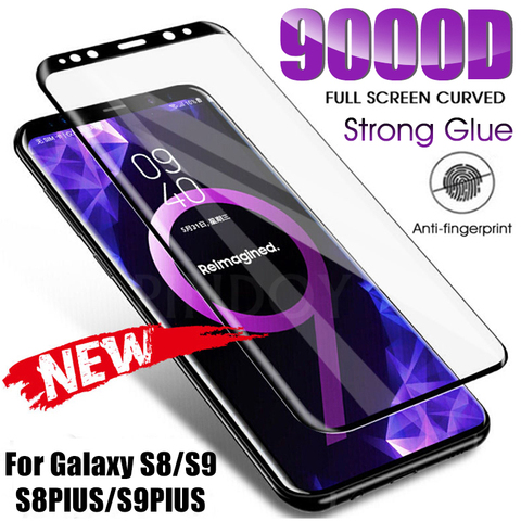 Protector de pantalla de vidrio templado curvado 9000D para Samsung Galaxy S8 S9 Plus Note 9 8, película protectora de borde para Samsung S6 S7 ► Foto 1/6