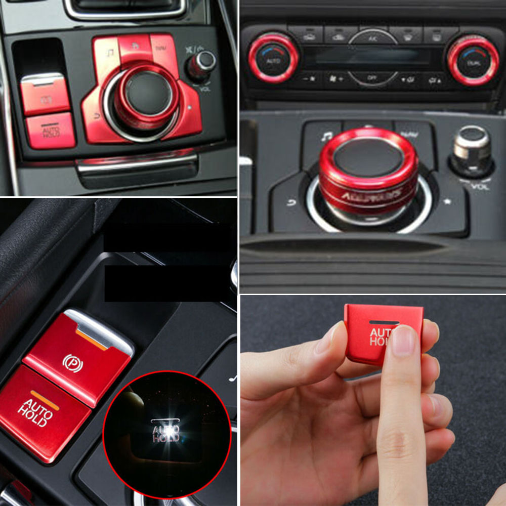 Embellecedor de cubierta de botón EPB, decoración de freno para Mazda 3 6 CX5, accesorios de piezas de vehículos de conducción izquierda, pegatinas de aleación de aluminio para coche ► Foto 1/4