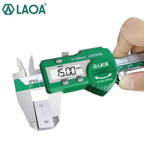 Calibrador Vernier Digital de precisión LAOA, medición electrónica de acero inoxidable resistente al agua, regla de medición de herramienta de medición de 0-150mm ► Foto 1/6