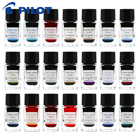 Piloto de tinta-15 tinta de Color gradiente Iroshizuku Color Natural 24 Color Vial 15ml no Color carbono tinta sin bloqueo de la pluma ► Foto 1/6