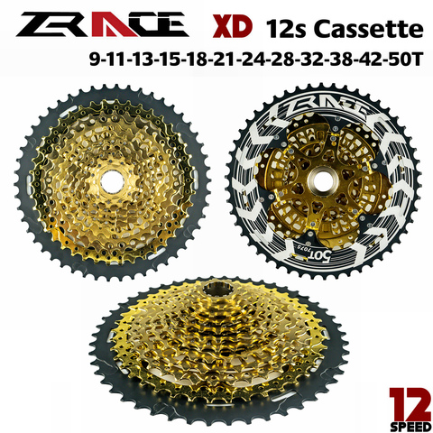 ZRACE ALPHA Gold 12 s XD Cassette 12 velocidades MTB bike freewheel 9-50T-negro, compatible SRAM XD freehub, XX1 X01 GX NX Eagle ► Foto 1/5