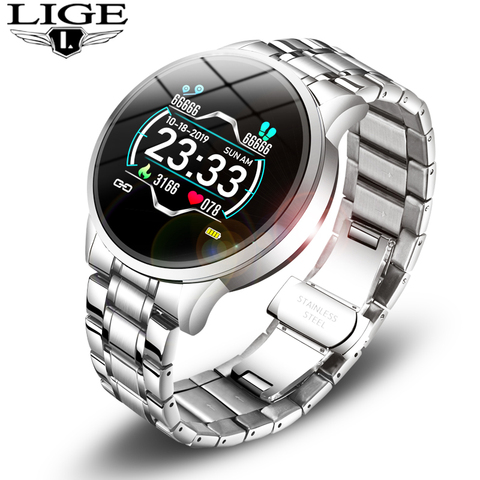 LIGE-Reloj inteligente deportivo para hombre, resistente al agua con control del ritmo cardíaco y de la presión sanguínea, recordatorio de información, para teléfono Android e iOS, 2022, novedad ► Foto 1/6