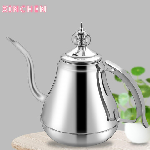 Tetera con cuello de cisne de acero inoxidable, 1,2/1,8 l, con colador de té, tetera de café del Hotel, tetera para cocina de inducción ► Foto 1/6