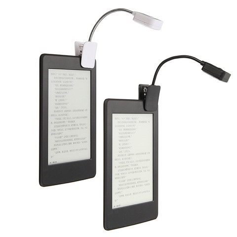 1 Uds Mini lámpara de mesa para Kindle para portátil luz LED de libro de lectura de luz lámpara de escritorio Flexible con Clip en el Libro Blanco y Negro ► Foto 1/6
