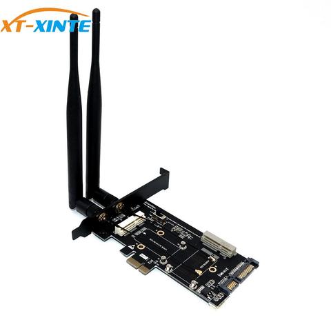 Adaptador WiFi PCI-E, Mini tarjeta de red PCI-E a PCI-E, adaptador mSATA SSD a SATA 2,5 con ranura para tarjeta SIM para adaptador WiFi 3G/4G/LTE ► Foto 1/6