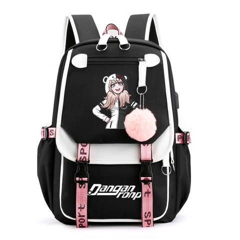 Danganronpa-Mochila de Nylon de gran capacidad para estudiantes, morral femenino de viaje con diseño de Anime de Ronpa, Monokuma ► Foto 1/6