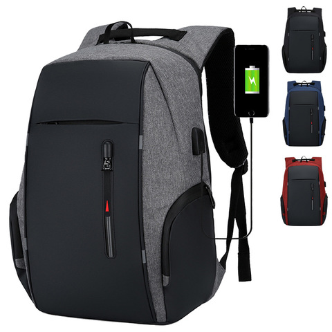 Mochila escolar antirrobo para hombre y mujer, bolsa de viaje con puerto USB, resistente al agua, para ordenador portátil de 16 y 17 pulgadas, 15,6 ► Foto 1/6