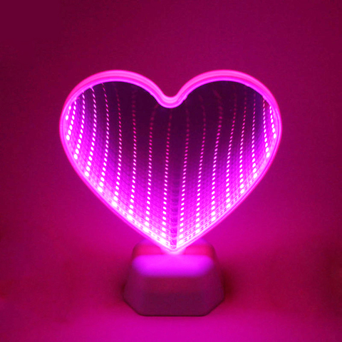 Luz de noche LED 3D amor corazón lámpara para interior hogar dormitorio San Valentín decoración chico chica regalos ► Foto 1/6