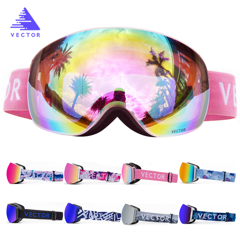 Gafas de esquí OTG Snowboard gafas de esquí para hombre y mujer máscara UV 400 gafas de protección de la nieve para adultos doble esférico espejo magnético ► Foto 1/6