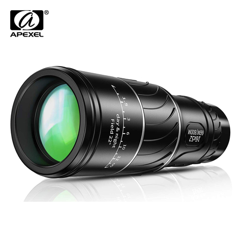 APEXEL-telescopio Monocular de plástico para deportes al aire libre, prismáticos HD de 16X52, 66/800M, color negro ► Foto 1/6