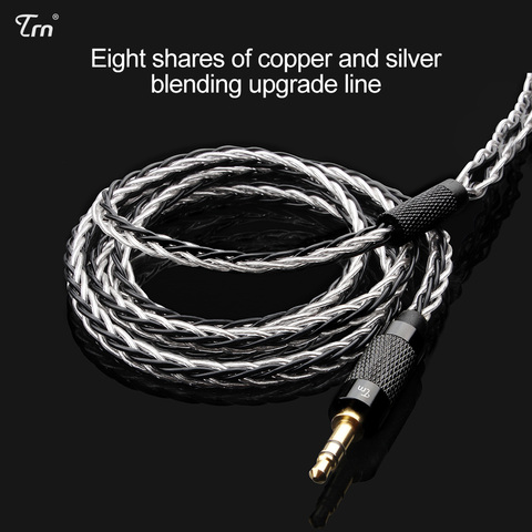 8 Core chapados en plata Cable de auriculares de 2,5mm/3,5mm a 0,75mm 0,78mm mmcx 2pin conector Hifi Cable de actualización ► Foto 1/6