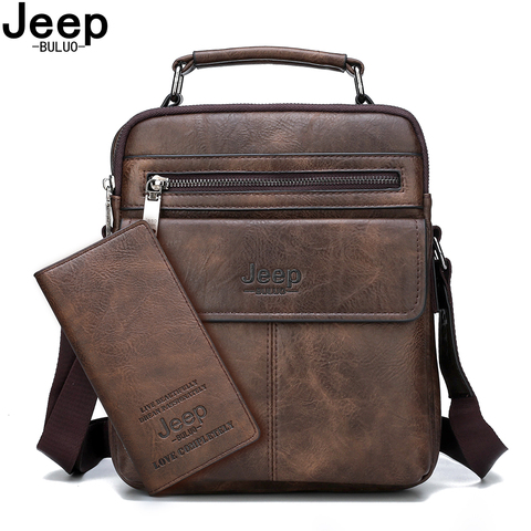 Bolsos de hombro tipo bandolera para hombre JEEP BULUO, bolso de cuero dividido, bolso de moda para hombre de negocios, bolso de mensajero de alta calidad, gran oferta ► Foto 1/6