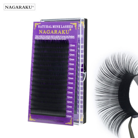 NAGARAKU-extensiones de pestañas, Maquillaje sintético de visón, pestañas individuales, 16 hileras, naturales, suaves, pestañas Maquillaje ► Foto 1/6