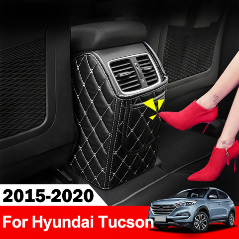 Cubierta de compartimento de reposabrazos para asiento trasero de coche, almohadilla de protección para niños, alfombrilla de patada para bebé, para Hyundai Tucson 2003-2012 2015, accesorios ► Foto 1/6