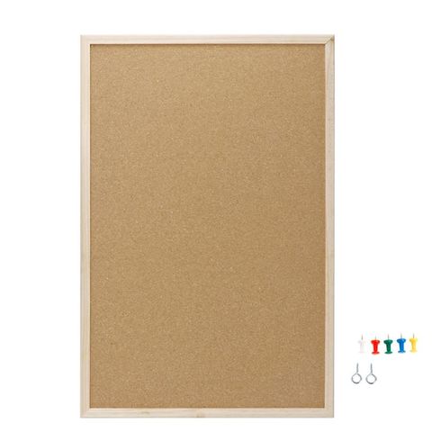 Tablero de corcho de 40x60cm, tablero de dibujo, marco de madera de pino, pizarras blancas, decoración para el hogar o la oficina D0AC ► Foto 1/6