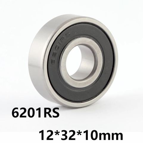 Rodamiento rígido de bolas para Motor, rodamiento de bolas de acero de alta calidad, grado 6201-RS, 12x32x10mm, 1 Uds. ► Foto 1/5