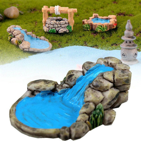 Mini agua puente Figurines en miniatura artesanías de hadas para jardín Gnomo Moss Terrario de regalo DIY adorno decoración de jardín ► Foto 1/6