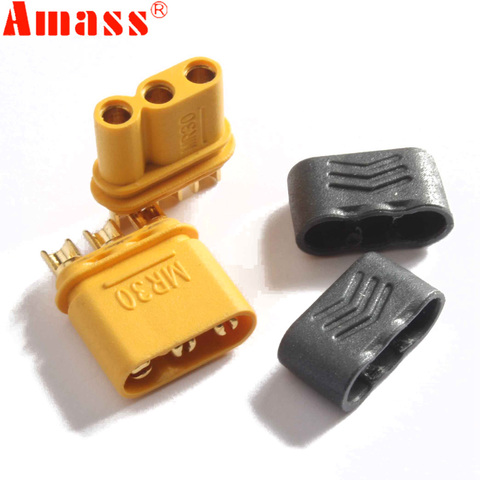 5 pares de conector hembra macho AMASS MR30 con funda para batería Lipo RC multicóptero con radio control avión ► Foto 1/5