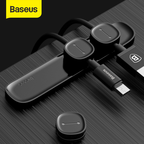 Baseus-organizador de Cables magnético, soporte para Cables USB de silicona, Clips flexibles de escritorio para ratón ► Foto 1/6