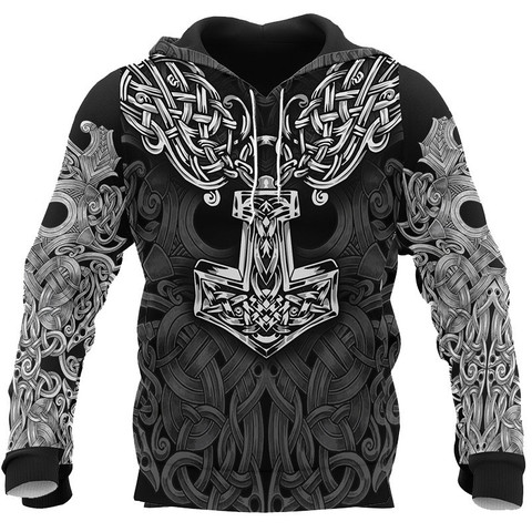 Ropa para hombre y mujer, sudadera con capucha y estampado 3D de tatuaje de armadura vikinga, moda Harajuku, chaqueta informal con capucha, invierno, 2022 ► Foto 1/6