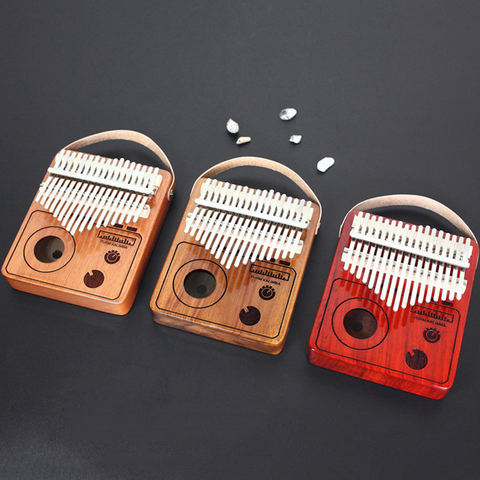 17 teclas Piano de pulgar Kalimba portátil de madera maciza de madera cuerpo instrumentos musicales con libro de Aprendizaje Ajuste martillo Kalimba Piano ► Foto 1/6