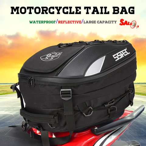 Nueva motocicleta bolsa impermeable motocicleta motocross cola moto bolsa mochila Multi-funcional asiento bolsa equipaje bolsa de moto ► Foto 1/6